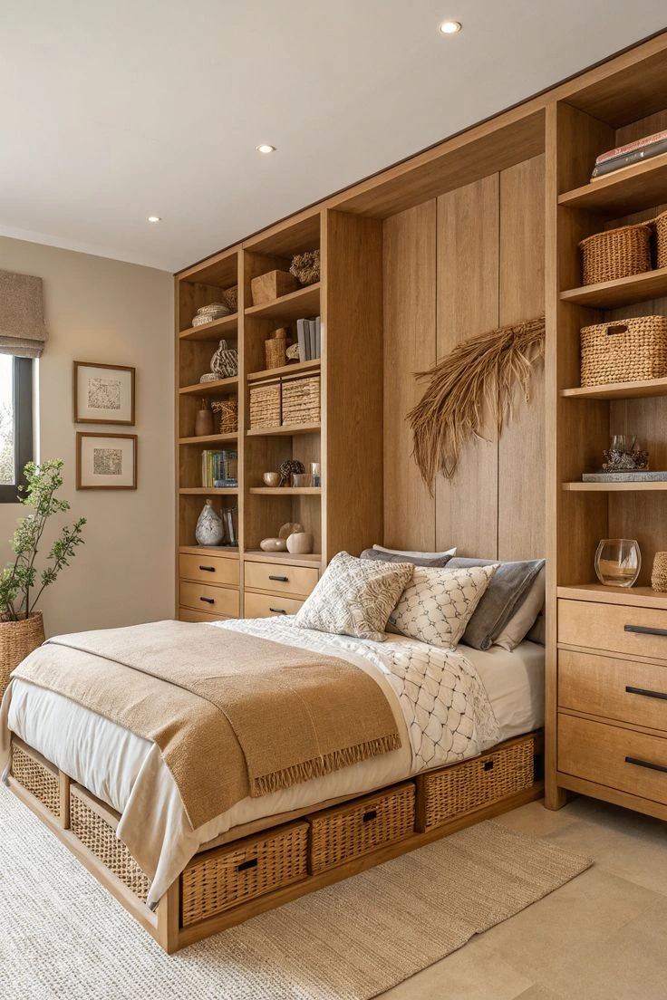 custom closet with murphy beds