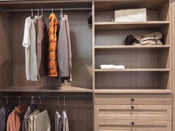 Custom closet system for reach-in closet, showcasing KBR Closet’s expertise in closet systems near me