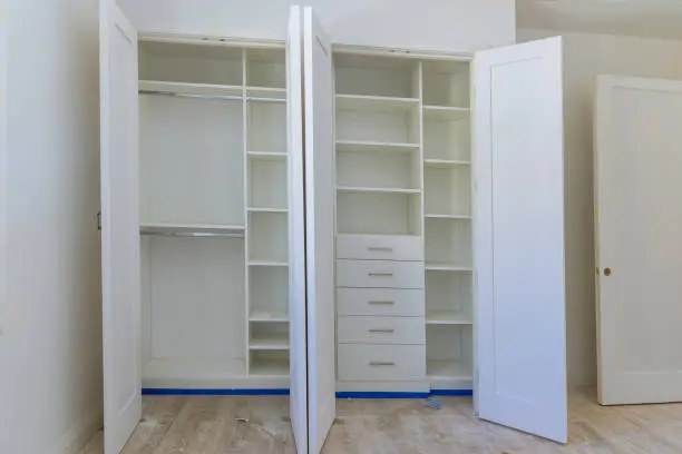 Custom wardrobe closets for shared bedrooms by KBR closet builders near me in Fairfax.