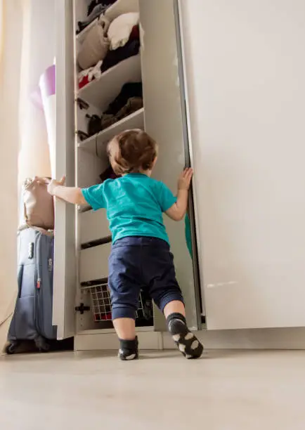 Practical child-safe walk-in closet systems by KBR in Fairfax showrooms.