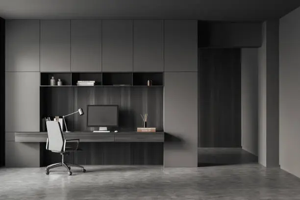 Home offices with custom storage solutions in workspace