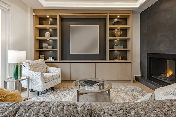 Media centers for custom closet systems in living room