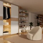 Reach-in closets for smart home storage in bedroom